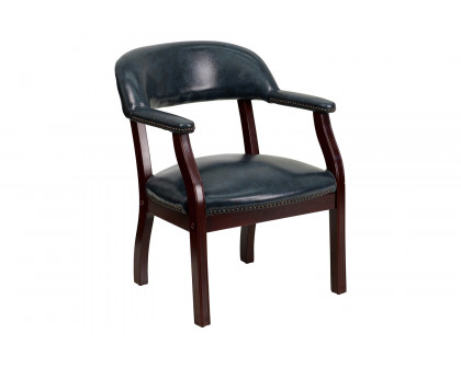 BLNK™ Diamond Vinyl Luxurious Conference Chair with Accent Nail Trim - Navy