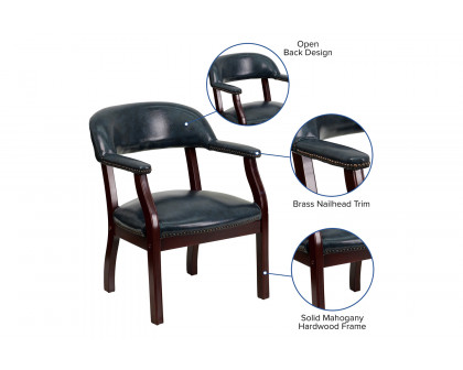 BLNK™ Diamond Vinyl Luxurious Conference Chair with Accent Nail Trim - Navy