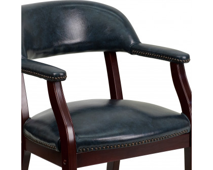 BLNK™ Diamond Vinyl Luxurious Conference Chair with Accent Nail Trim - Navy