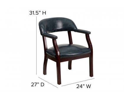 BLNK™ Diamond Vinyl Luxurious Conference Chair with Accent Nail Trim - Navy