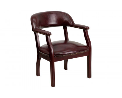 BLNK Diamond Vinyl Luxurious Conference Chair with Accent Nail Trim - Oxblood