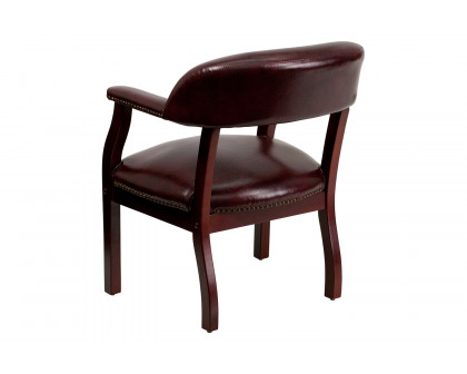 BLNK Diamond Vinyl Luxurious Conference Chair with Accent Nail Trim - Oxblood