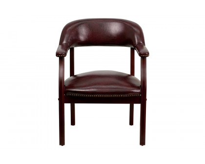 BLNK Diamond Vinyl Luxurious Conference Chair with Accent Nail Trim - Oxblood