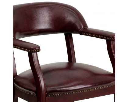 BLNK Diamond Vinyl Luxurious Conference Chair with Accent Nail Trim - Oxblood