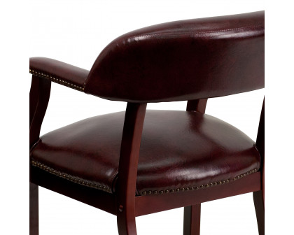 BLNK Diamond Vinyl Luxurious Conference Chair with Accent Nail Trim - Oxblood