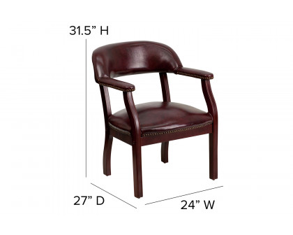 BLNK Diamond Vinyl Luxurious Conference Chair with Accent Nail Trim - Oxblood