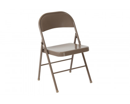 BLNK HERCULES Series Double Braced Metal Folding Chair - Beige