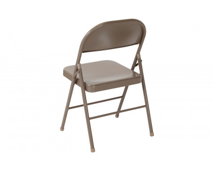 BLNK HERCULES Series Double Braced Metal Folding Chair - Beige