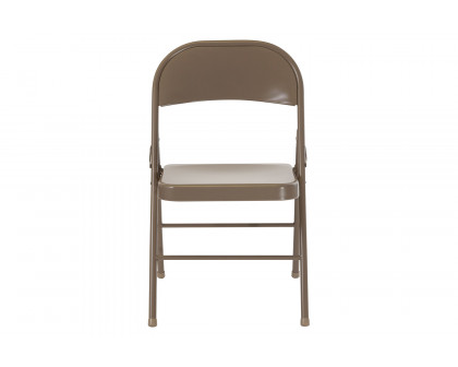 BLNK HERCULES Series Double Braced Metal Folding Chair - Beige