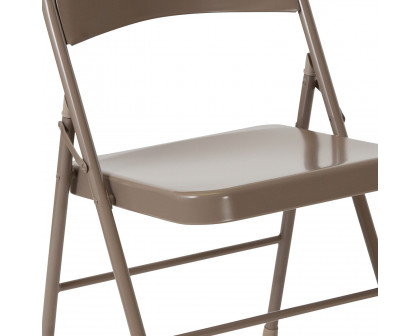 BLNK HERCULES Series Double Braced Metal Folding Chair - Beige