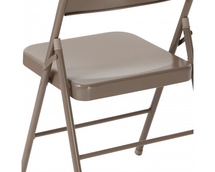 BLNK HERCULES Series Double Braced Metal Folding Chair - Beige