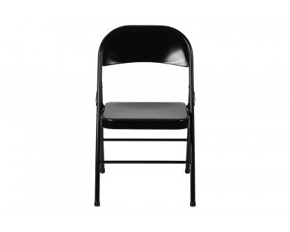 BLNK HERCULES Series Double Braced Metal Folding Chair - Black