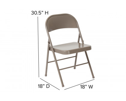 BLNK HERCULES Series Double Braced Metal Folding Chair - Gray