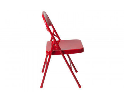 BLNK HERCULES Series Double Braced Metal Folding Chair - Red