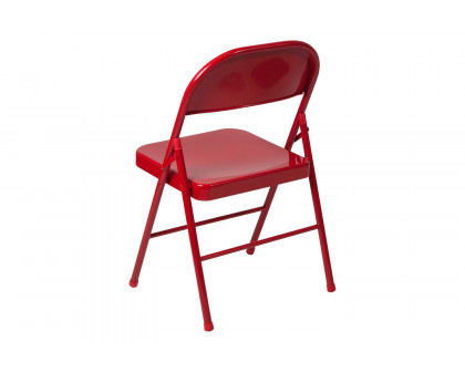 BLNK HERCULES Series Double Braced Metal Folding Chair - Red