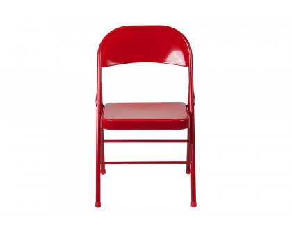 BLNK HERCULES Series Double Braced Metal Folding Chair - Red