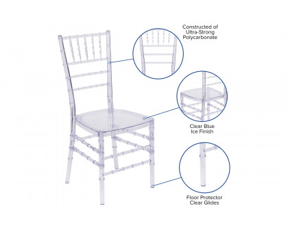 BLNK™ Flash Elegance Chiavari Stacking Chair - Crystal Ice Blue