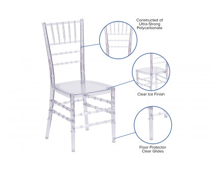 BLNK™ Flash Elegance Chiavari Stacking Chair - Crystal Ice