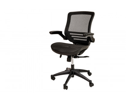 BLNK Warfield Mid-Back Mesh Executive Swivel Office Chair with Flip-Up Arms