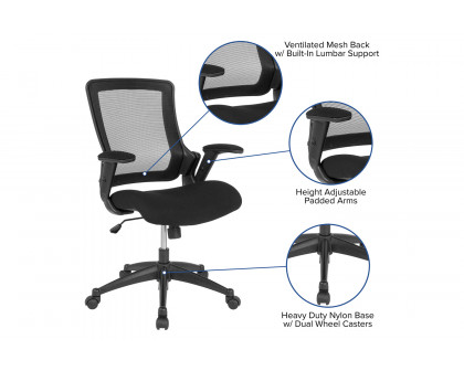 BLNK - Hamilton Mid-Back Mesh Executive Swivel Office Chair with Molded Foam Seat and Adjustable Arms