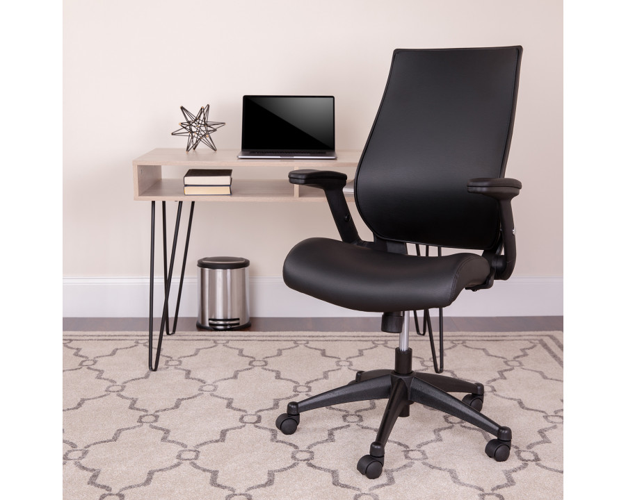 BLNK - Waylon LeatherSoft Waylon High-Back Executive Swivel Office Chair with Molded Foam Seat and Adjustable Arms