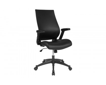 BLNK - Waylon LeatherSoft Waylon High-Back Executive Swivel Office Chair with Molded Foam Seat and Adjustable Arms