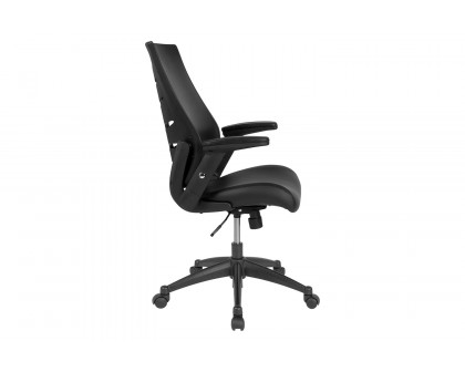 BLNK - Waylon LeatherSoft Waylon High-Back Executive Swivel Office Chair with Molded Foam Seat and Adjustable Arms