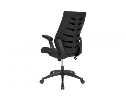 BLNK - Waylon LeatherSoft Waylon High-Back Executive Swivel Office Chair with Molded Foam Seat and Adjustable Arms