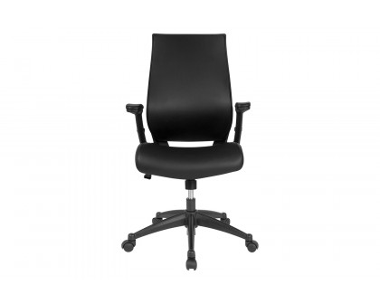 BLNK - Waylon LeatherSoft Waylon High-Back Executive Swivel Office Chair with Molded Foam Seat and Adjustable Arms