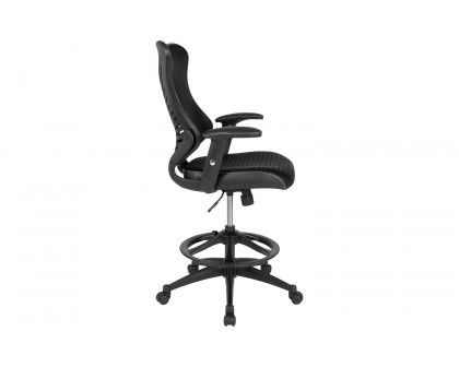 BLNK - Waylon Waylon High-Back Designer Mesh Drafting Chair with Sides and Adjustable Arms