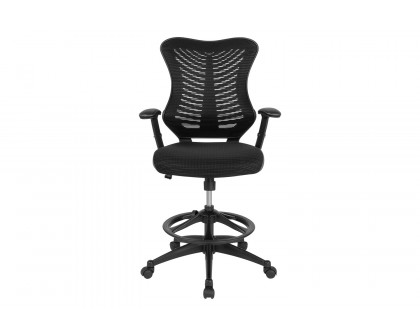 BLNK - Waylon Waylon High-Back Designer Mesh Drafting Chair with Sides and Adjustable Arms