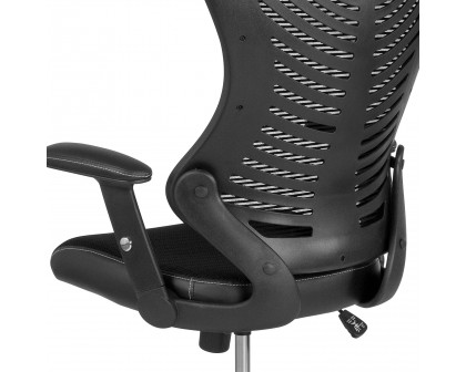 BLNK - Waylon Waylon High-Back Designer Mesh Drafting Chair with Sides and Adjustable Arms