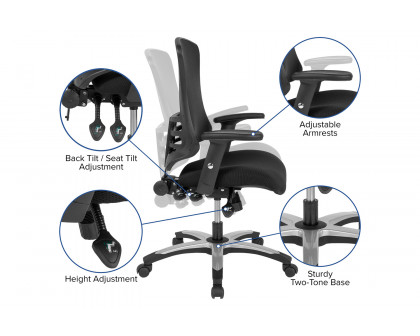 BLNK - Waylon Waylon High-Back Mesh Multifunction Executive Swivel Ergonomic Office Chair with Molded Foam Seat and Adjustable Arms