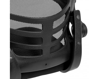 BLNK Kelista Black Mesh Sled Base Side Reception Chair with Flip-Up Arms - Mesh