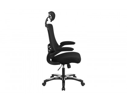 BLNK - Kelista High-Back Mesh Swivel Ergonomic Executive Office Chair with Flip-Up Arms and Adjustable Headrest