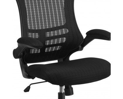 BLNK - Kelista High-Back Mesh Swivel Ergonomic Executive Office Chair with Flip-Up Arms and Adjustable Headrest