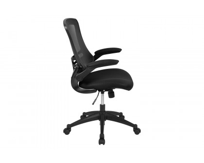 BLNK Kelista Mid-Back Mesh Swivel Ergonomic Task Office Chair with Flip-Up Arms - Black