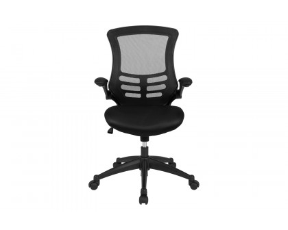 BLNK Kelista Mid-Back Mesh Swivel Ergonomic Task Office Chair with Flip-Up Arms - Black