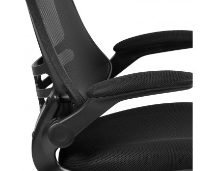 BLNK Kelista Mid-Back Mesh Swivel Ergonomic Task Office Chair with Flip-Up Arms - Black