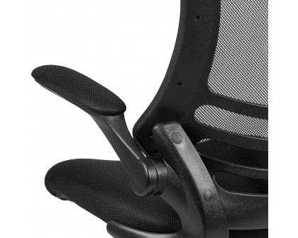 BLNK Kelista Mid-Back Mesh Swivel Ergonomic Task Office Chair with Flip-Up Arms - Black