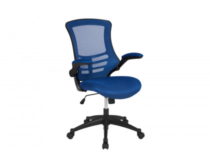 BLNK Kelista Mid-Back Mesh Swivel Ergonomic Task Office Chair with Flip-Up Arms - Blue