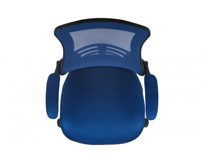 BLNK Kelista Mid-Back Mesh Swivel Ergonomic Task Office Chair with Flip-Up Arms - Blue