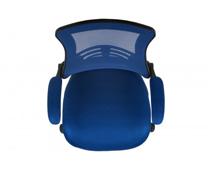 BLNK Kelista Mid-Back Mesh Ergonomic Drafting Chair with Adjustable Foot Ring and Flip-Up Arms - Blue