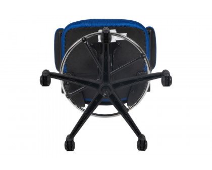 BLNK Kelista Mid-Back Mesh Ergonomic Drafting Chair with Adjustable Foot Ring and Flip-Up Arms - Blue