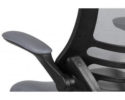 BLNK Kelista Mid-Back Mesh Ergonomic Drafting Chair with Adjustable Foot Ring and Flip-Up Arms - Dark Gray