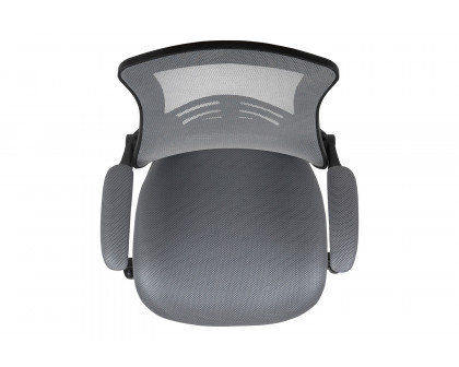 BLNK Kelista Mid-Back Mesh Ergonomic Drafting Chair with Adjustable Foot Ring and Flip-Up Arms - Dark Gray