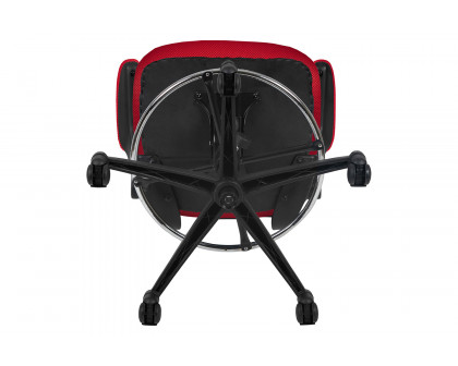 BLNK Kelista Mid-Back Mesh Ergonomic Drafting Chair with Adjustable Foot Ring and Flip-Up Arms - Red