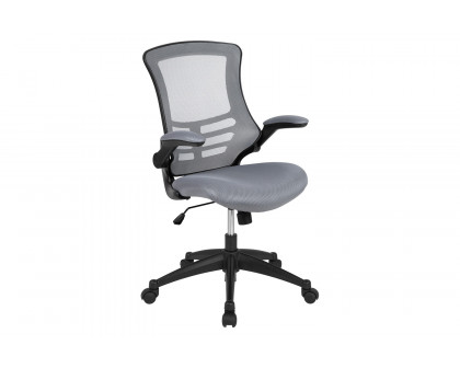 BLNK Kelista Mid-Back Mesh Swivel Ergonomic Task Office Chair with Flip-Up Arms - Dark Gray