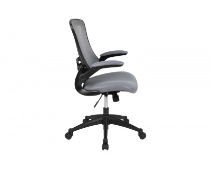 BLNK Kelista Mid-Back Mesh Swivel Ergonomic Task Office Chair with Flip-Up Arms - Dark Gray