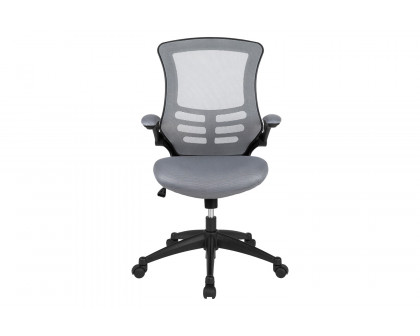 BLNK Kelista Mid-Back Mesh Swivel Ergonomic Task Office Chair with Flip-Up Arms - Dark Gray